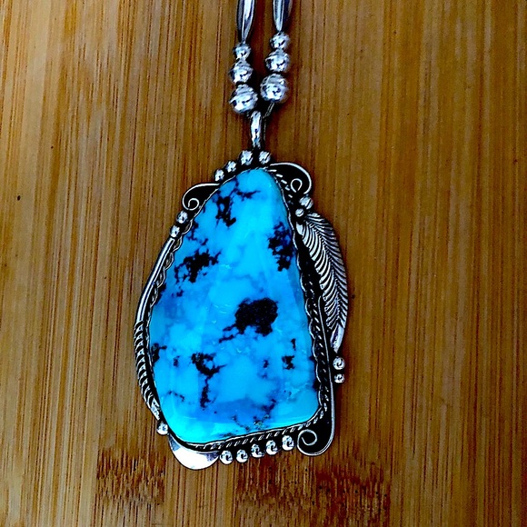 $725 Signed Designer Navajo Pendant & Necklace Marked D. SECATERO STERLING - Picture 8 of 12